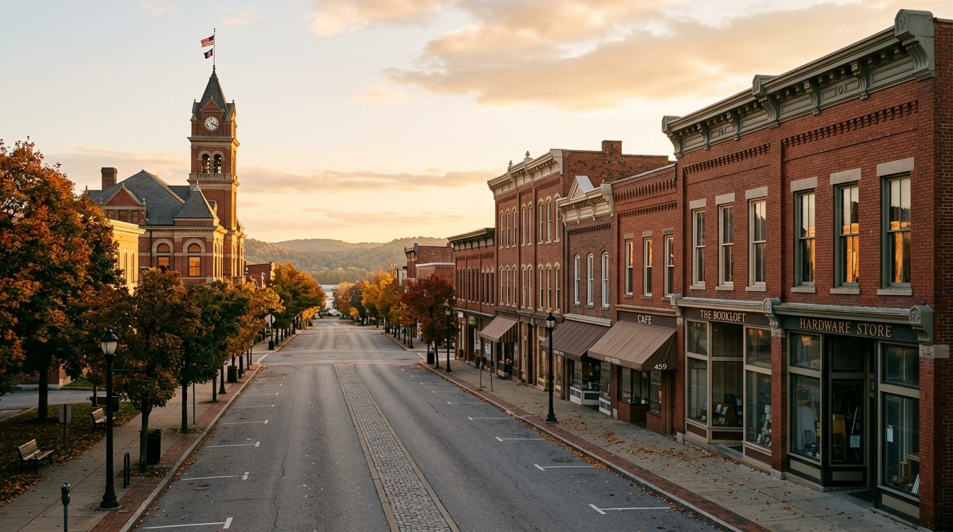 Beaver County, PA skyline, editorial photograph.