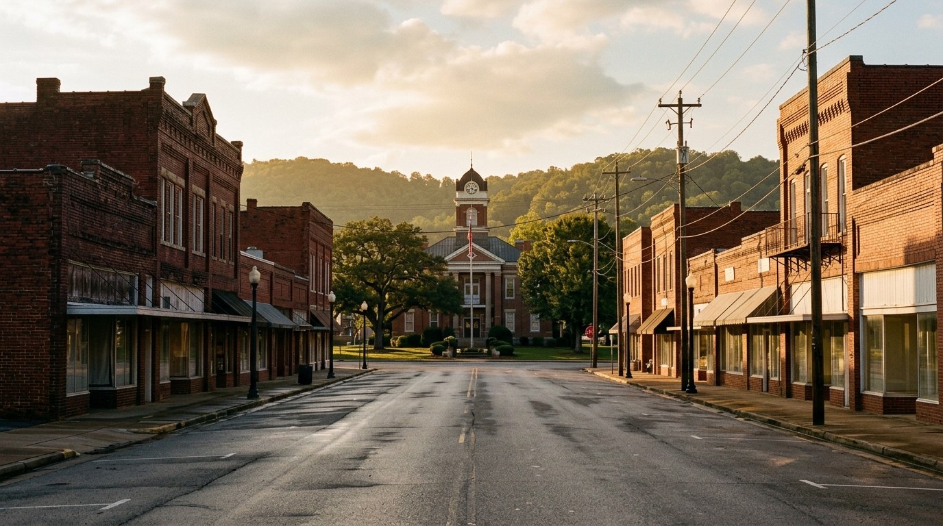Hamilton, AL skyline, editorial photograph.