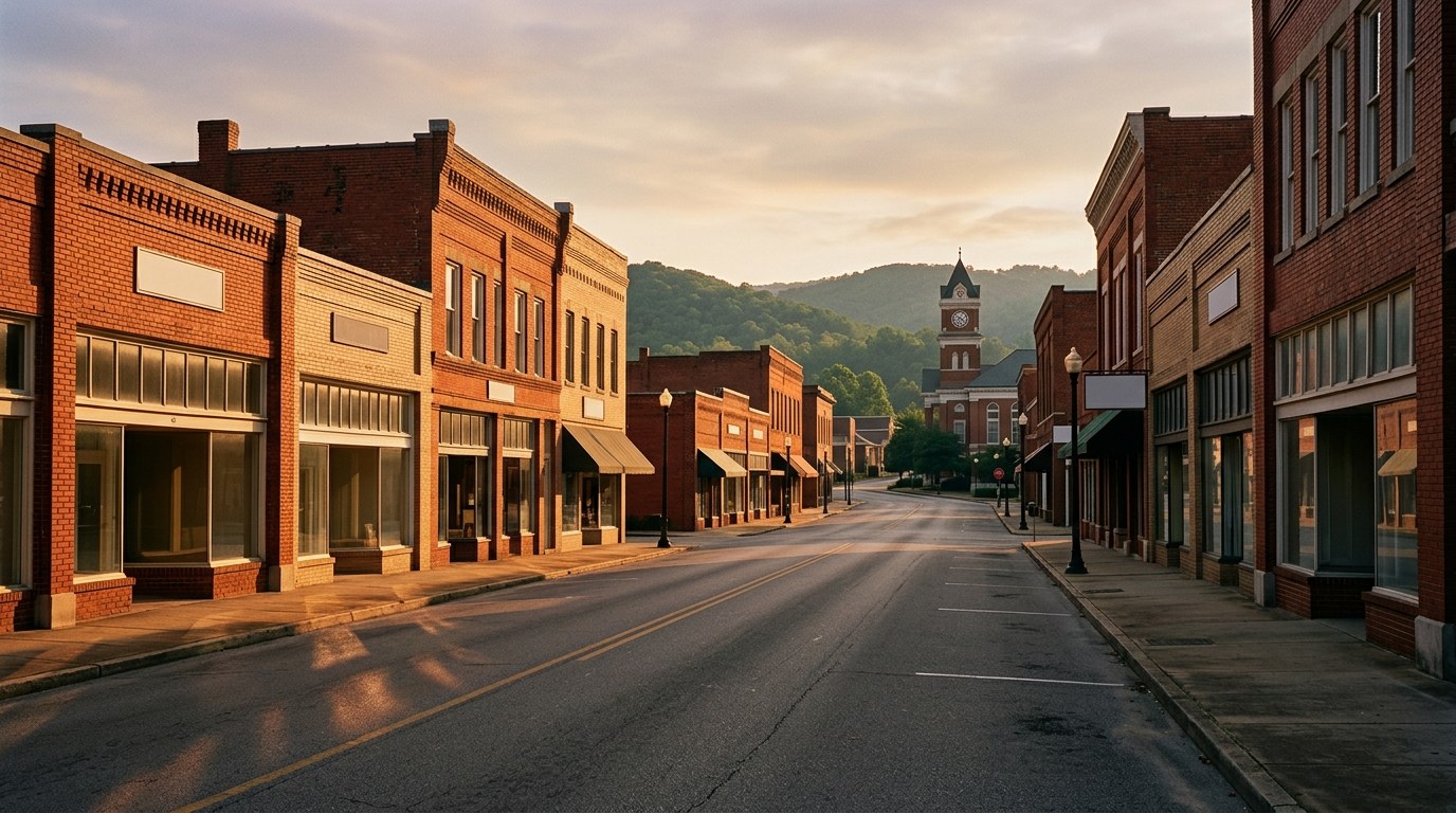 Jasper, AL skyline, editorial photograph.