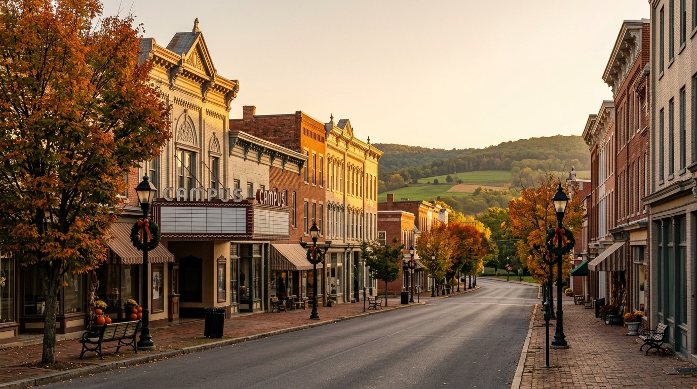 Lewisburg, PA skyline, editorial photograph.