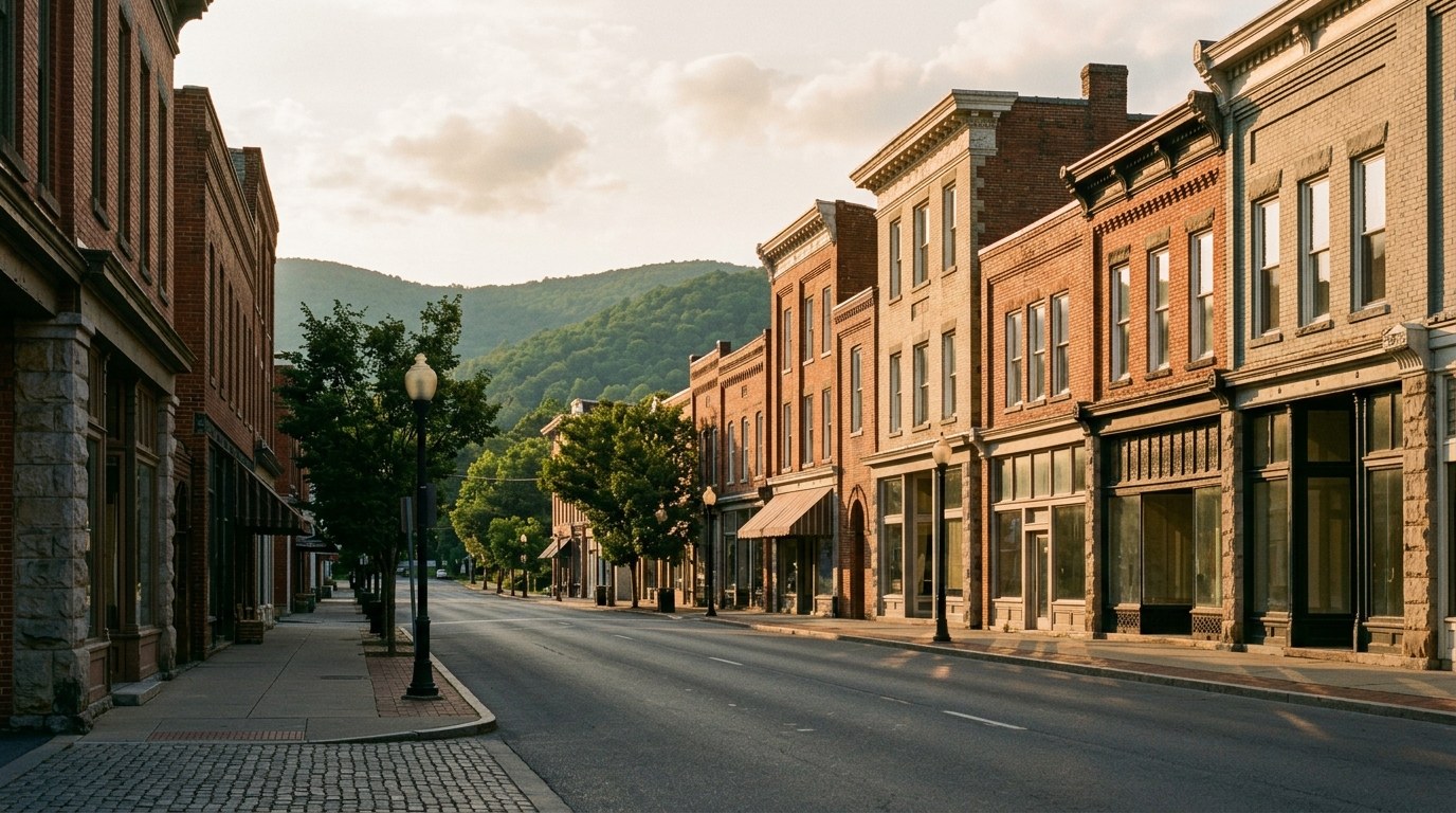Lewisburg, WV skyline, editorial photograph.