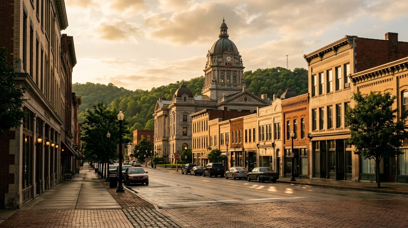 Westmoreland County, PA skyline, editorial photograph.