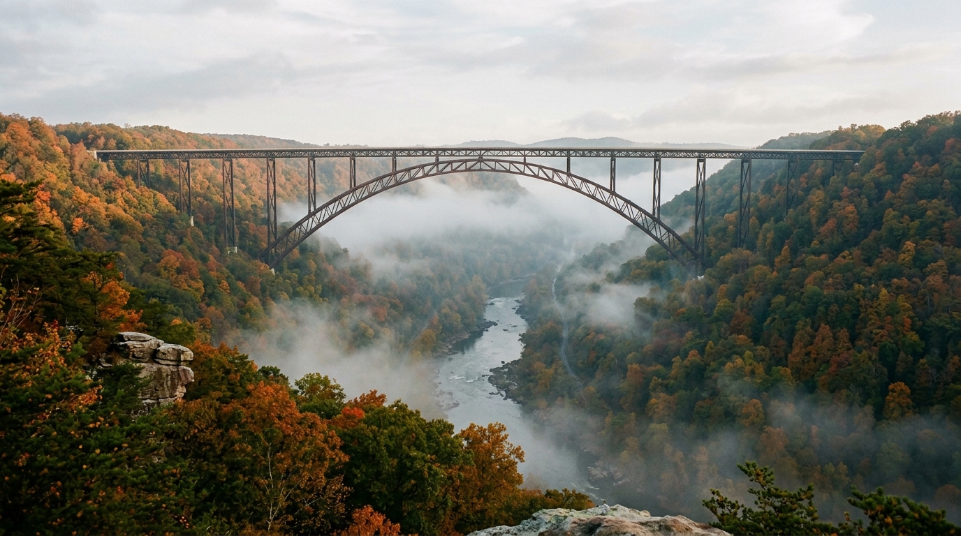 West Virginia skyline, editorial photograph.